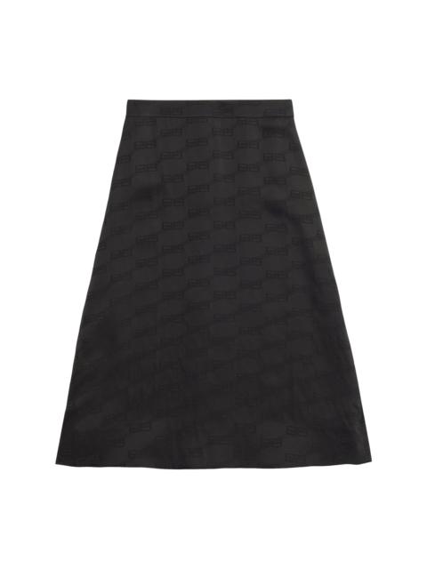 logo jacquard A-line skirt