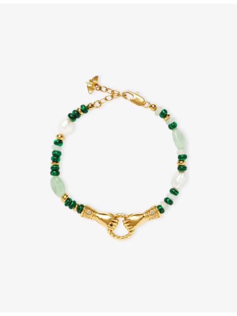 MISSOMA Harris Reed X Missoma In Good Hands 18ct Yellow Gold-Plated, Quartz, Calcite, Aventurine, Pearl And