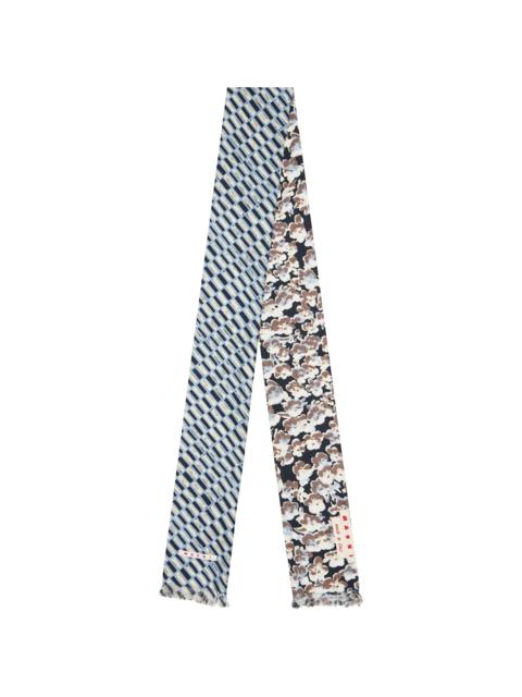 Marni Multicolor Contrast Prints Scarf