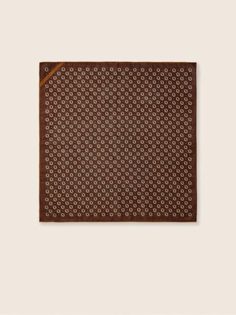ZEGNA DARK BROWN WOOL FOULARD