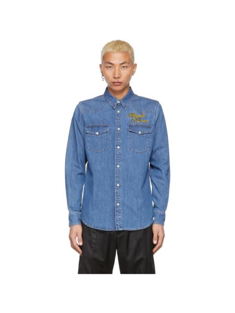 Alexander McQueen Blue Organic Cotton Shirt