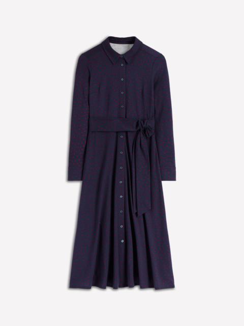 BODEN Marcia Jersey Shirt Dress-French Navy, Painted Dot