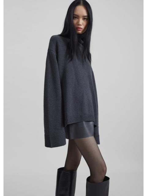 The Frankie Shop Rhea Trapeze Turtleneck - Charcoal