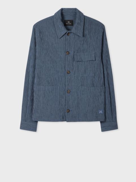 Paul Smith Mid Blue Textured Stripe Chore Jacket