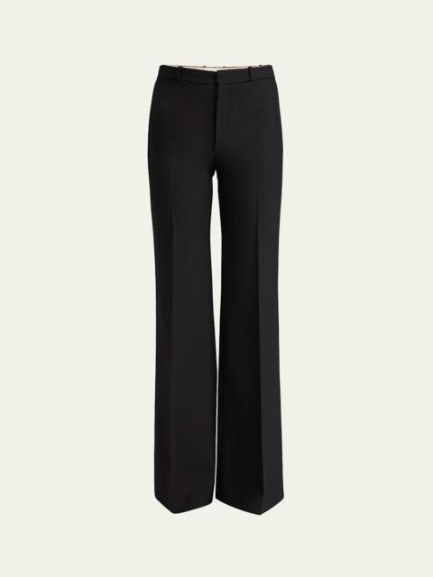 Chloé Flared Crepe Wool Trousers