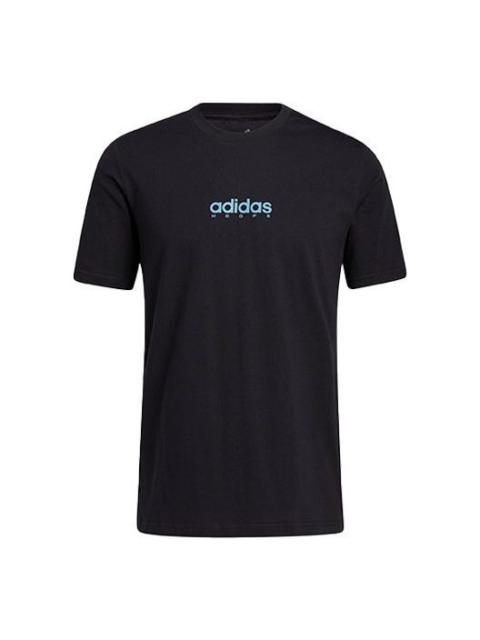 adidas adidas Swish Tee Alphabet Printing Basketball Sports Short Sleeve Black GN5119