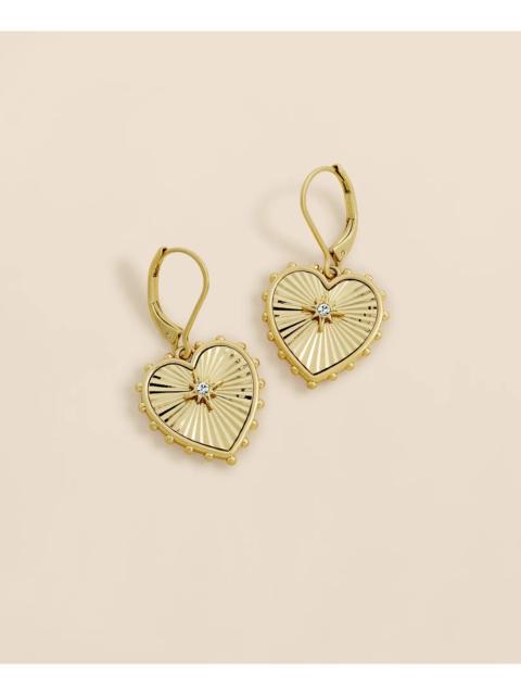 Brooks Brothers Heart Charm Gold-Toned Earrings