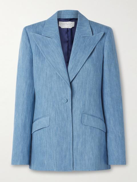 GABRIELA HEARST Leiva Cotton And Linen-blend Chambray Blazer