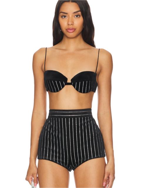 ALEX PERRY Crystal Velvet Bra Top