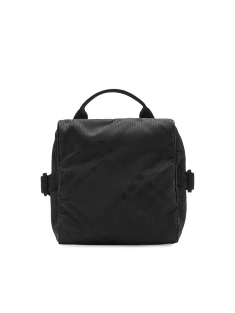 check-pattern zipped messenger bag