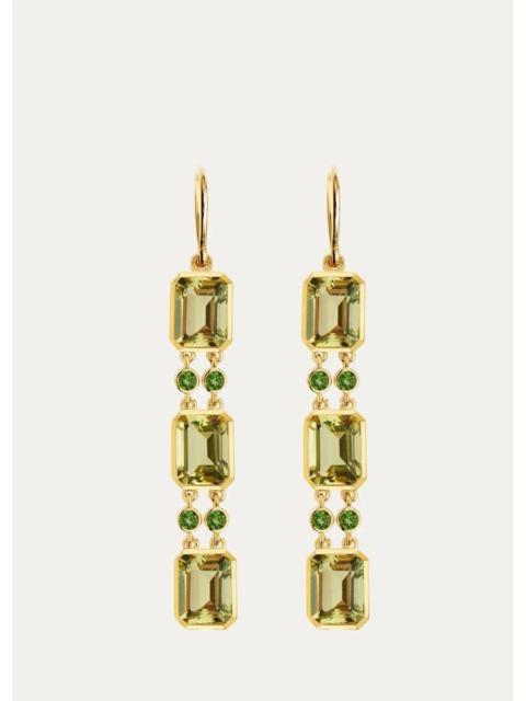 ILEANA MAKRI 18K Sofia Lemon Topaz Drop Earrings with Chrome Diopside