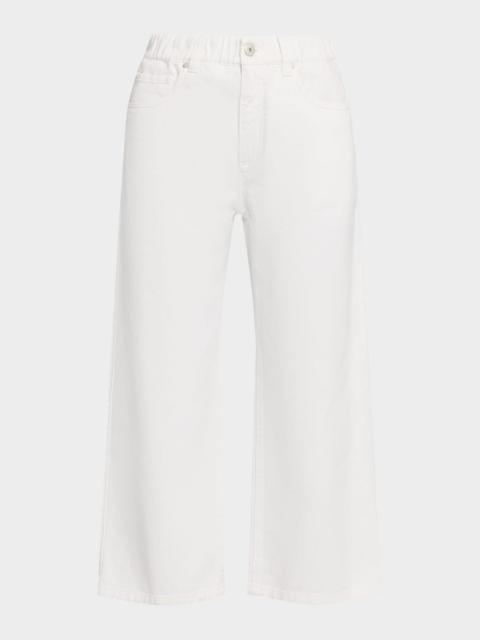 Brunello Cucinelli Garment Dye Wide-Leg Ankle Pants