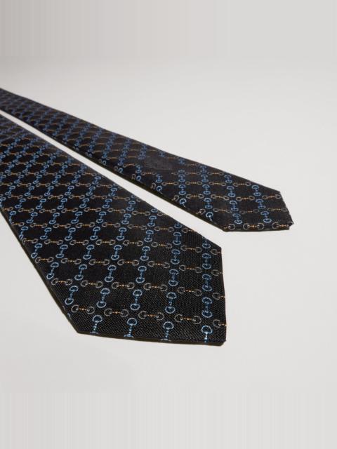 GUCCI Horsebit silk jacquard tie