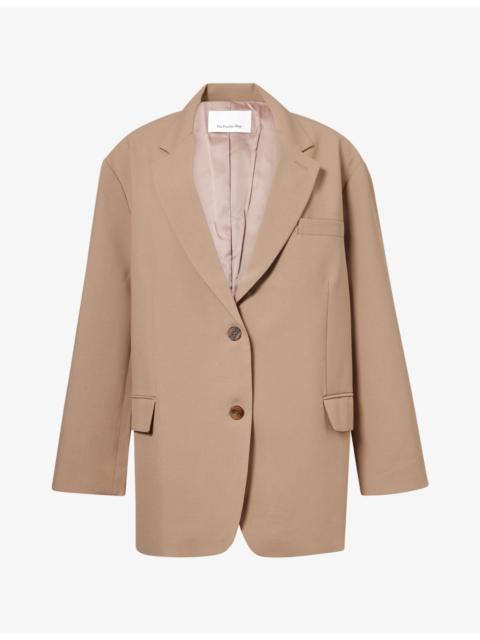 The Frankie Shop Bea Single-Breasted Woven Blazer