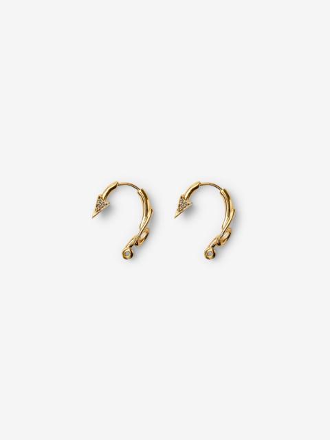 Burberry Gold-plated Hook Pavé Earrings