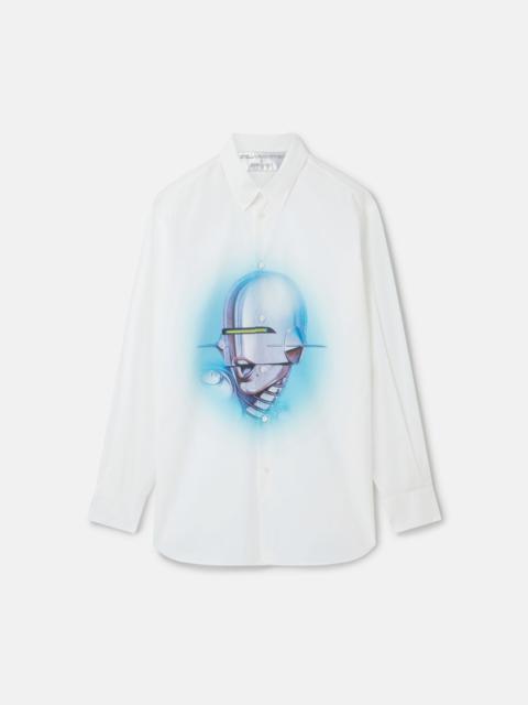 Stella McCartney Sexy Robot Print Organic Cotton Boyfriend Shirt