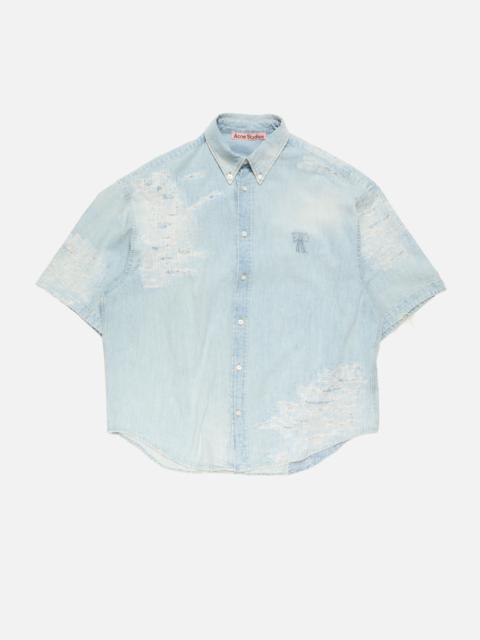 Acne Studios Mended denim shirt - Light blue
