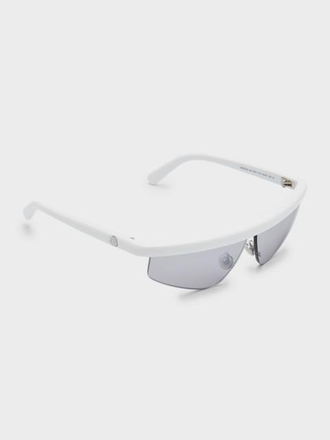Moncler Orizon Semi-Rimmed Acetate Rectangle Sunglasses
