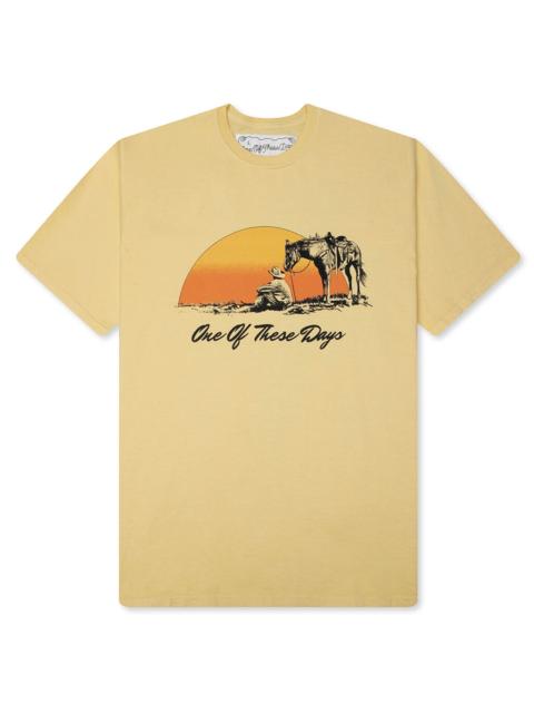 One Of These Days COULD ONLY REMEMBER T-SHIRT - HARD WASHED YELLOW