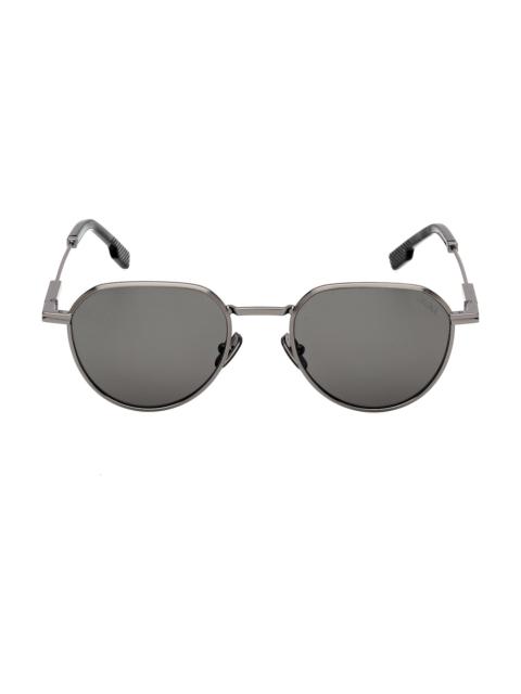 ZEGNA Men's Metal Aviator 51MM Sunglasses - Grey
