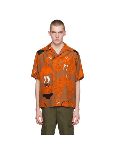 Brown & Orange Printed Shirt