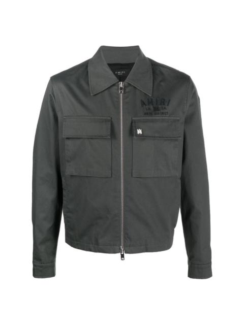 AMIRI logo-embroidered zipped shirt jacket