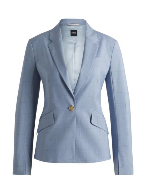 BOSS SLIM-FIT BLAZER IN CHECKED WOOL