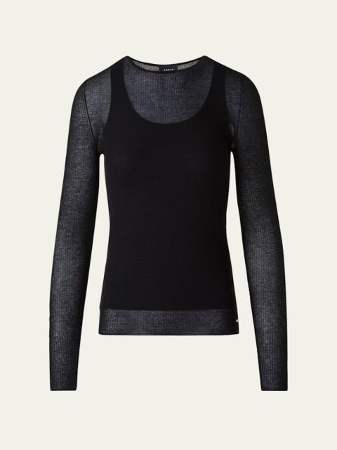 Structured Double Layer Cotton-Blend Sweater