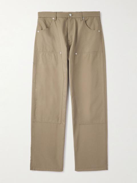 Valentino Straight-Leg Cotton-Canvas Cargo Trousers Beige