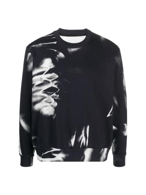 abstract-print cotton sweatshirt