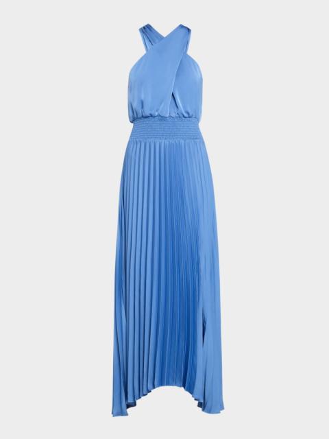 RAMY BROOK Arina Pleated Halter Midi Dress