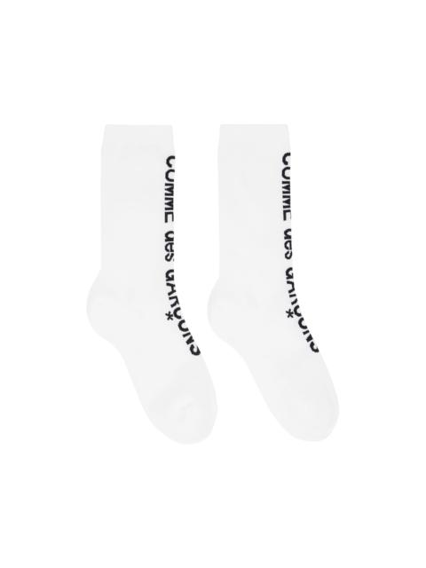 Comme Des Garçons White Ribbed Socks