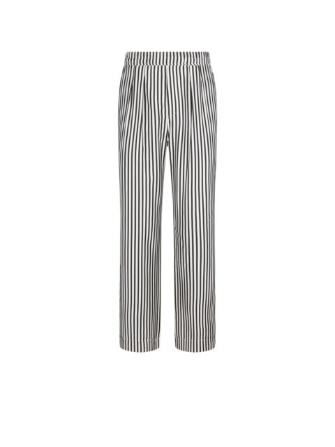 TOM FORD BATON STRIPE FLUID SILK PLEATED LOUNGE PANT