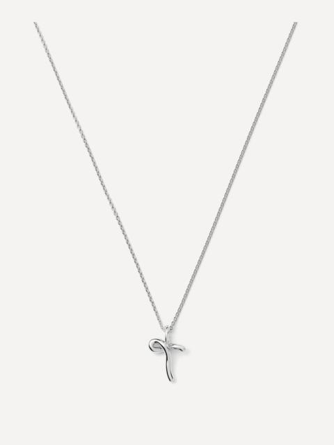 MISSOMA Sterling Silver Curly Molten Mini T Initial Pendant Necklace
