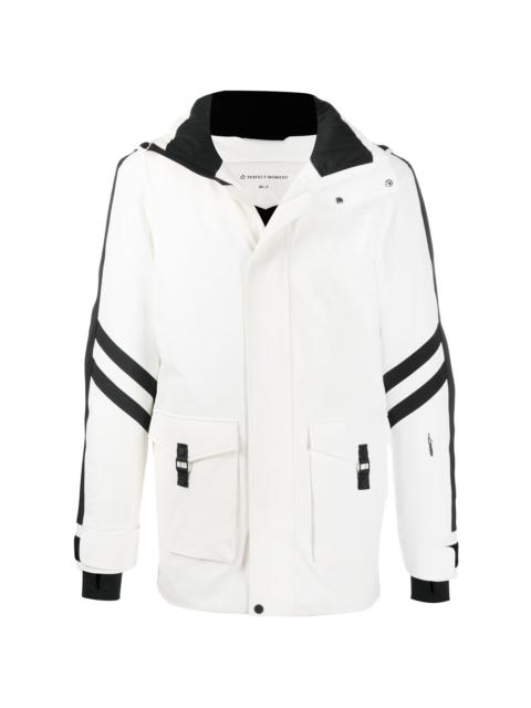 PERFECT MOMENT side stripe detail hooded jacket