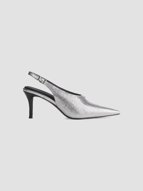 rag & bone Women's Mercer 75MM Metallic Leather Slingback Pumps - Silver