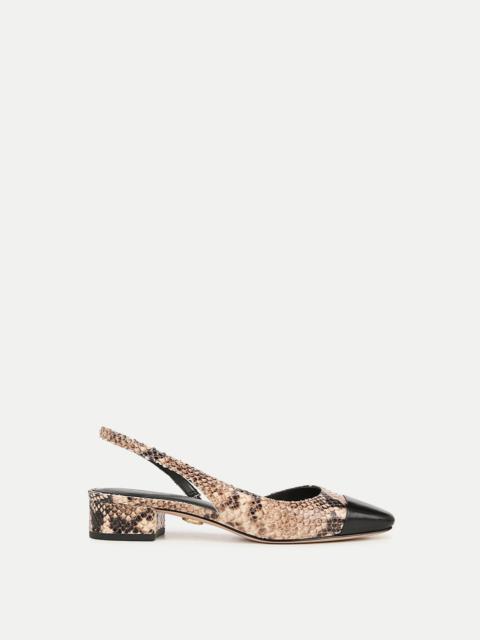 CECILE SNAKESKIN-EMBOSSED SLINGBACK