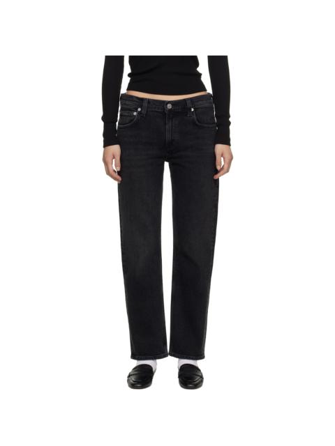 Citizens of Humanity Black Anissa Straight Leg Jeans
