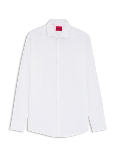 HUGO SLIM-FIT SHIRT IN COTTON AND LINEN