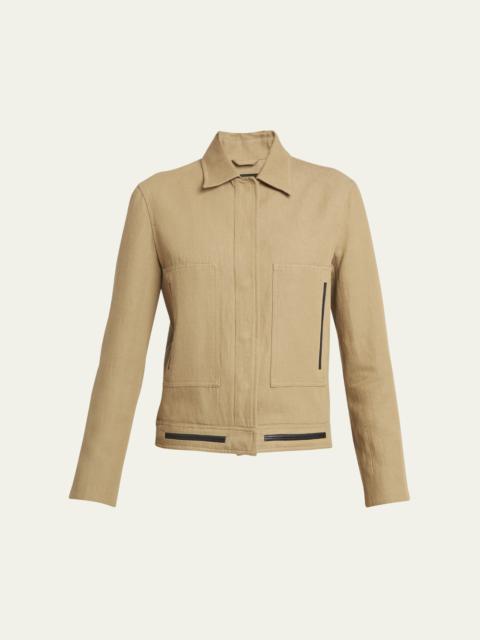 Proenza Schouler Wiley Leather Trim Suiting Jacket