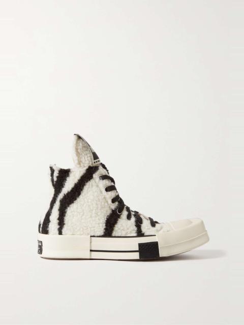 Converse + Converse TURBODRK Chuck 70 zebra-print faux shearling high-top sneakers