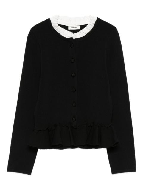 Sandro ruffled detachable collar cardigan