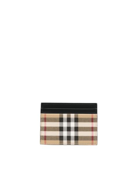 Burberry leather check-pattern cardholder