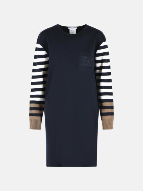Max Mara COTRO 'VELO' DRESS IN NAVY BLUE VIRGIN WOOL