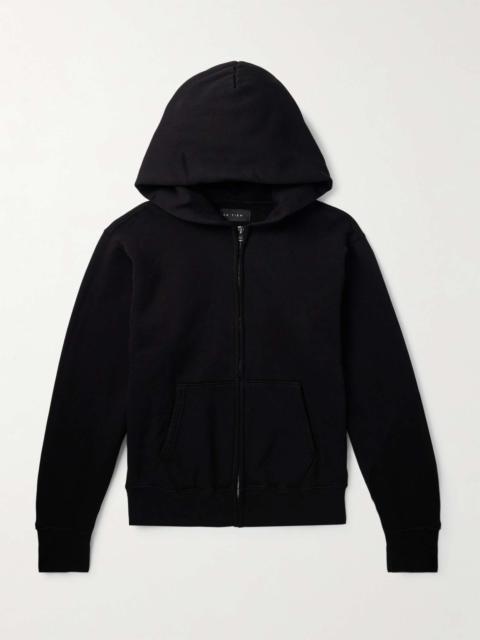 LES TIEN Garment-Dyed Fleece-Back Cotton-Jersey Zip-Up Hoodie