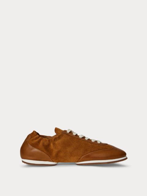 Polo Ralph Lauren The Leather-Suede Pony Ballerina Sneaker