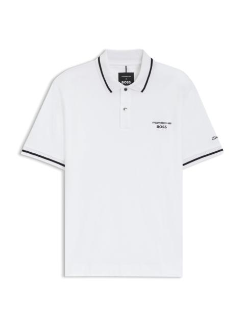 BOSS PORSCHE X BOSS POLO SHIRT IN COTTON WITH MOISTURE CONTROL