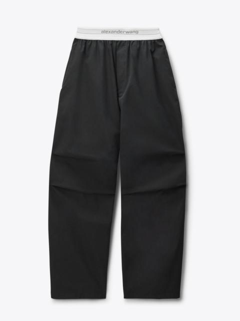 Alexander Wang LOGO ELASTIC MID-RISE PLEATED KNEE PANT