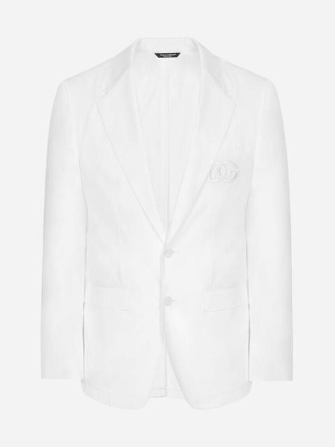 Dolce & Gabbana Single-breasted cotton Taormina jacket with DG patch