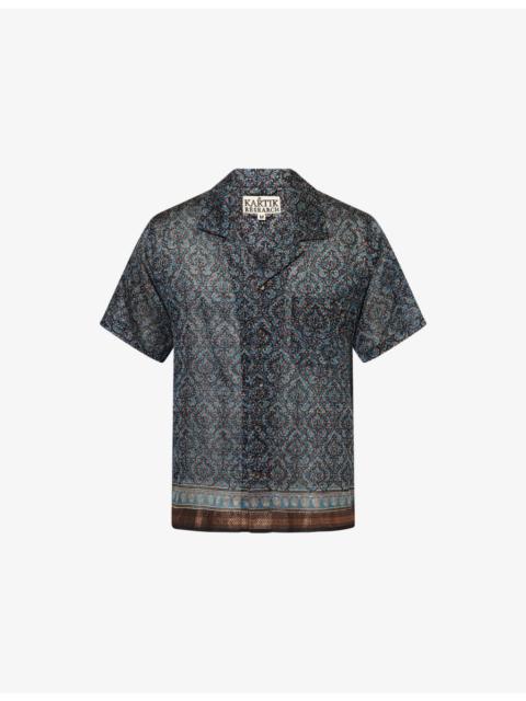 KARTIK RESEARCH Pattern Camp-Collar Silk Shirt